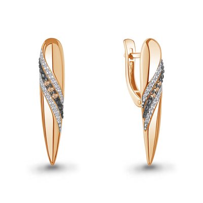 Серьги с бриллиантами из золота 585 пробы