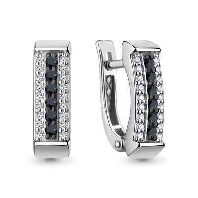 Серьги с бриллиантами из белого золота 585 пробы