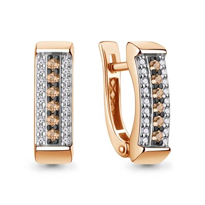 Серьги с бриллиантами из золота 585 пробы