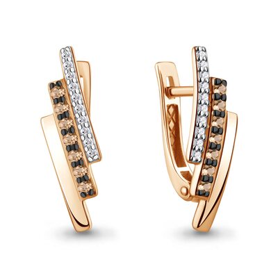 Серьги с бриллиантами из золота 585 пробы