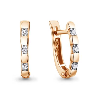 Серьги с бриллиантами из золота 585 пробы
