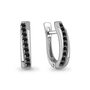 Серьги с черными бриллиантами из белого золота 585 пробы
