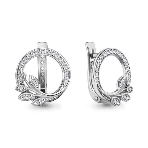 Серьги с бриллиантами из белого золота 585 пробы