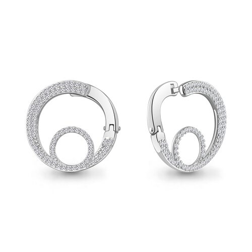 Серьги с бриллиантами из белого золота 585 пробы