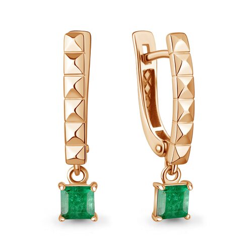 Серьги с изумрудами из золота 585 пробы