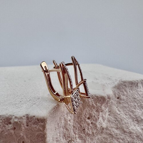 Серьги с бриллиантами из золота 585 пробы