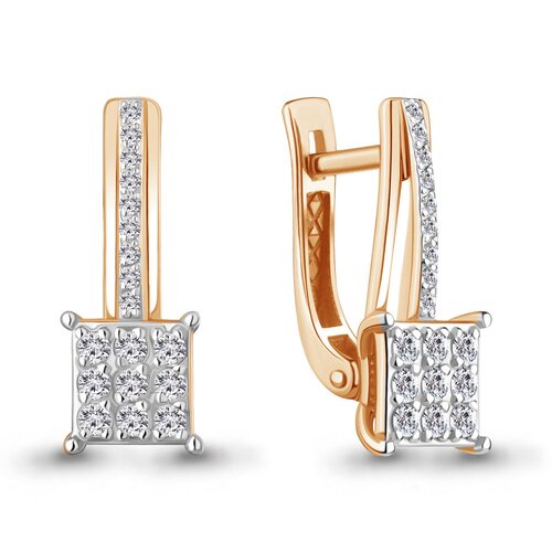 Серьги с бриллиантами из золота 585 пробы