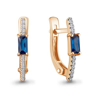 Серьги с сапфирами и бриллиантами из золота 585 пробы