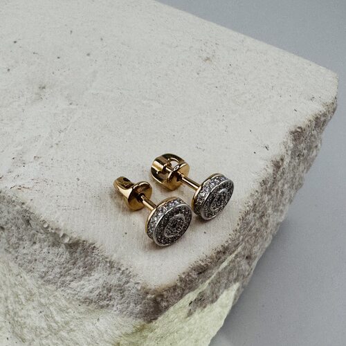 Серьги с бриллиантами из золота 585 пробы