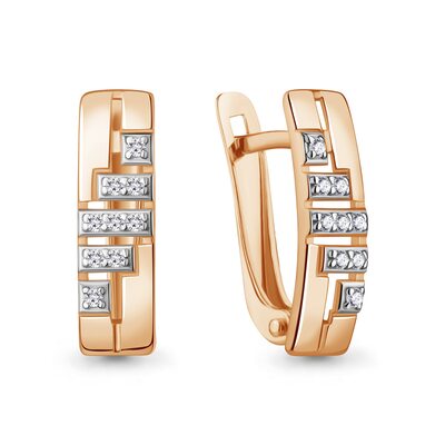 Серьги с бриллиантами из золота 585 пробы