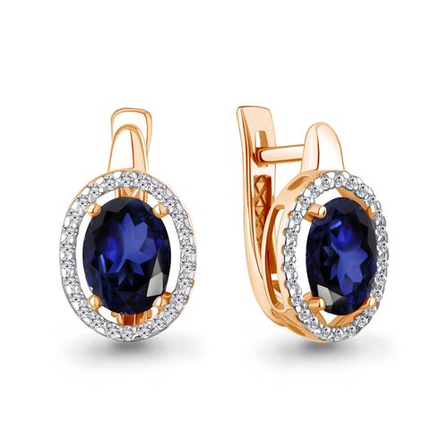 Серьги с сапфирами и бриллиантами из золота 585 пробы