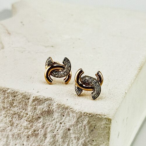 Серьги с бриллиантами из золота 585 пробы