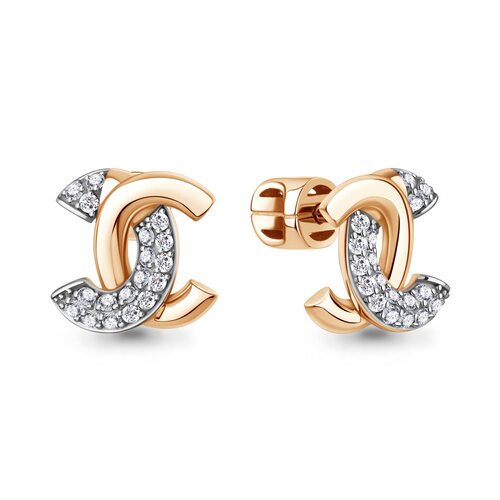 Серьги с бриллиантами из золота 585 пробы