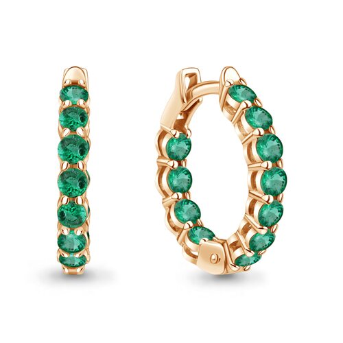 Серьги с изумрудами из золота 585 пробы