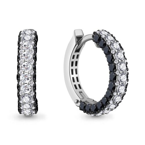 Серьги с бриллиантами из белого золота 585 пробы