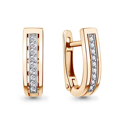 Серьги с бриллиантами из золота 585 пробы