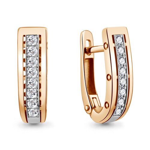 Серьги с бриллиантами из золота 585 пробы