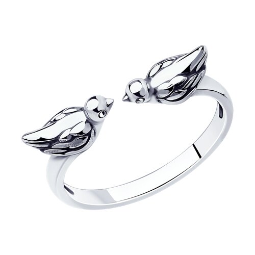 Кольцо "Птицы" из серебра 925 пробы