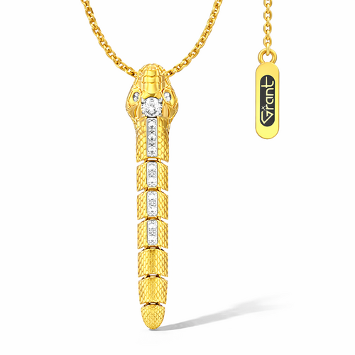 Кулон на золотой цепи с бриллиантами из золота 585 пробы