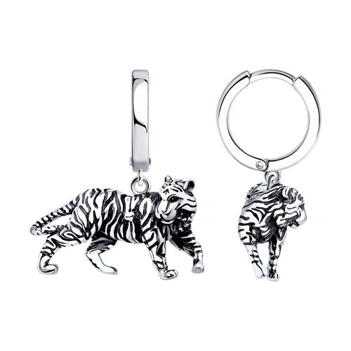 Серьги «Тигр» из серебра 925 пробы арт. 95020122