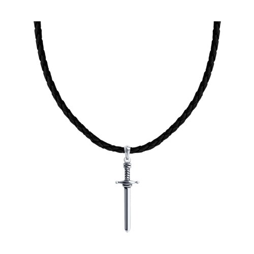 Колье "Меч" со вставкой из серебра 925 пробы