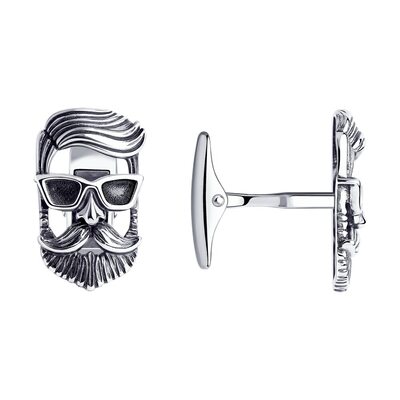 Запонки "Мужчина" из серебра 925 пробы