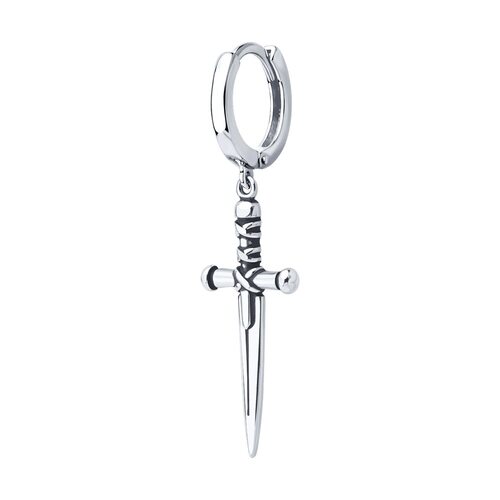 Серьга "Кинжал" из серебра 925 пробы