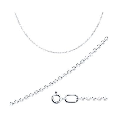 Цепь плетения "Якорное" из серебра 925 пробы