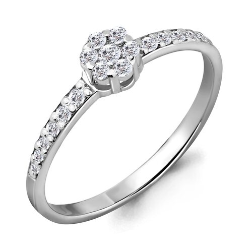 Кольцо с бриллиантами из белого золота 585 пробы