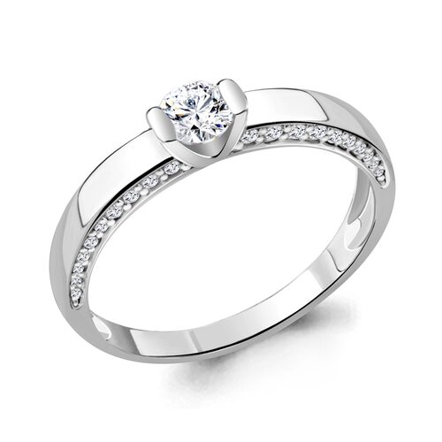 Кольцо с бриллиантами из белого золота 585 пробы