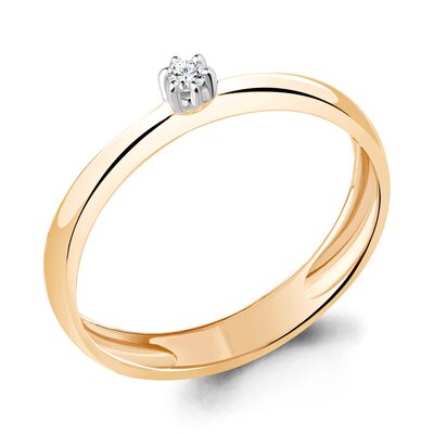 Кольцо с бриллиантом из золота 585 пробы