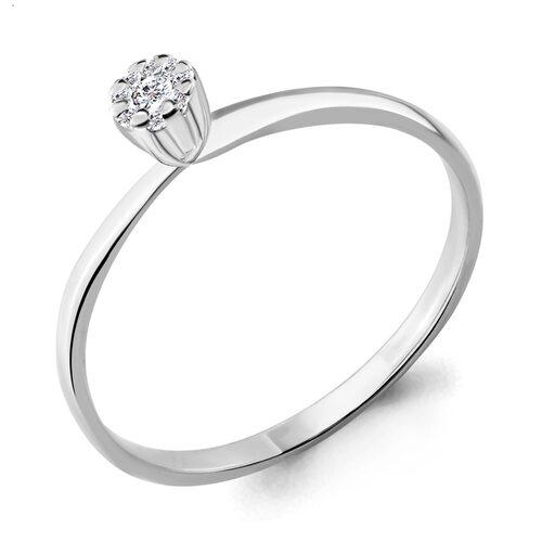 Кольцо с бриллиантами из белого золота 585 пробы