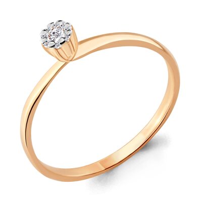 Кольцо с бриллиантами из золота 585 пробы