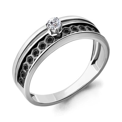 Кольцо с бриллиантами из белого золота 585 пробы