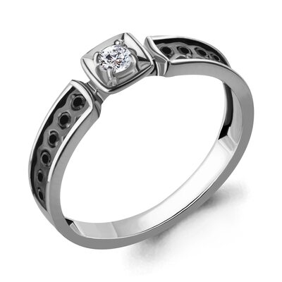 Кольцо с бриллиантами из белого золота 585 пробы