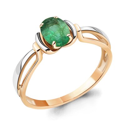 Кольцо с изумрудом из золота 585 пробы