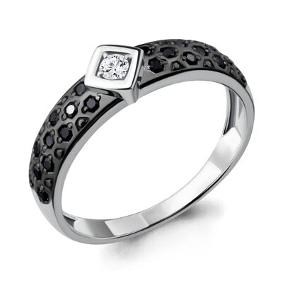 Кольцо с бриллиантами из белого золота 585 пробы