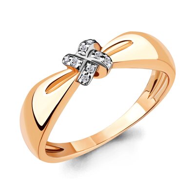 Кольцо с бриллиантами из золота 585 пробы