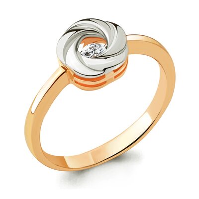 Кольцо с танцующим бриллиантом из золота 585 пробы