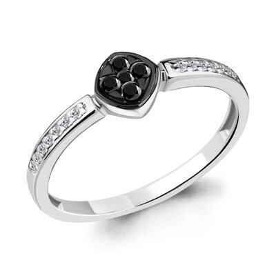 Кольцо с бриллиантами из белого золота 585 пробы