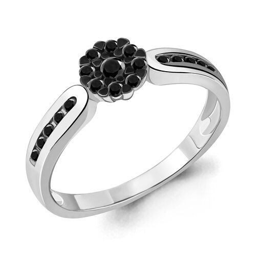 Кольцо с черными бриллиантами из золота 585 пробы