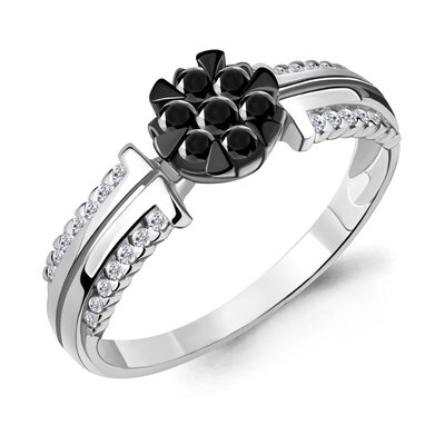 Кольцо с бриллиантами из белого золота 585 пробы