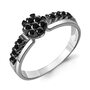 Кольцо с черными бриллиантами из белого золота 585 пробы арт. 963668Ч.2
