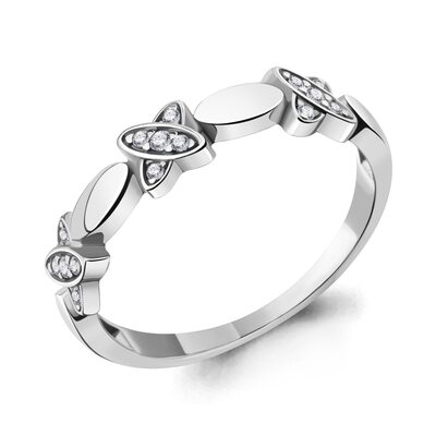 Кольцо с бриллиантами из белого золота 585 пробы