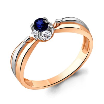 Кольцо с сапфиром и бриллиантами из золота 585 пробы