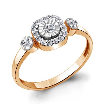 Кольцо с бриллиантами из золота 585 пробы