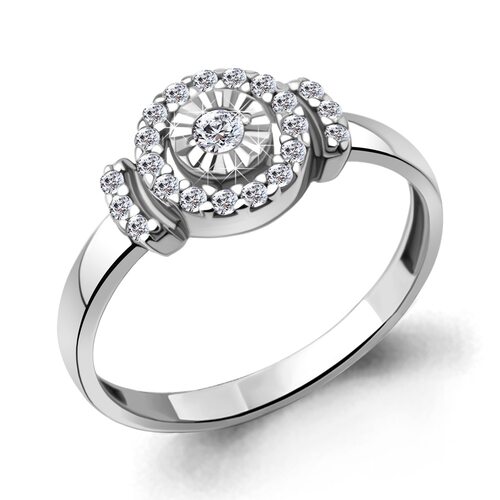 Кольцо с бриллиантами из белого золота 585 пробы