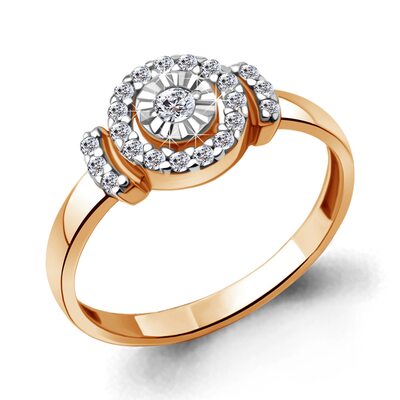 Кольцо с бриллиантами из золота 585 пробы