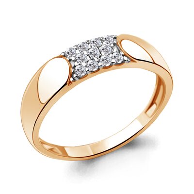 Кольцо с бриллиантами из золота 585 пробы 