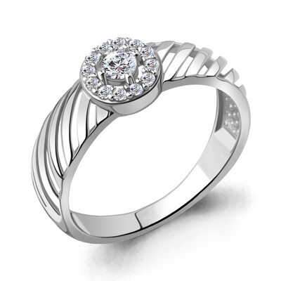 Кольцо с бриллиантами из белого золота 585 пробы